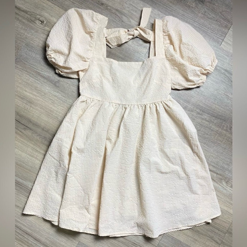 MABLE | Cream Puff Sleeve Babydoll Dress Size‎ Small